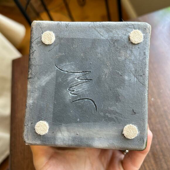 Clay ceramic trinket box studio art glazed - Picture 9 of 10